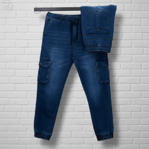 ডিপ ব্লু ডেনিম কার্গো  প্যান্ট