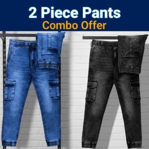 লাইট ব্লু  এবং শ্যাডোই গ্রে ডেনিম কার্গো জিন্স প্যান্ট, ডাবল কম্বো অফার