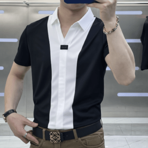 প্রিমিয়াম ইমপোর্টেড চায়না ফেব্রিক ব্ল্যাক এন্ড ওহীতে টি-শার্ট