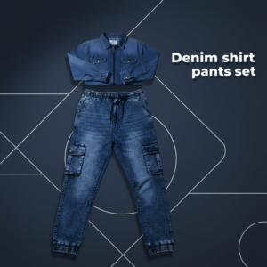 ডেনিম  শার্ট এবং প্যান্ট ব্লু  সেট