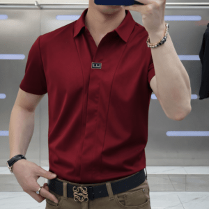 প্রিমিয়াম ইমপোর্টেড চায়না ফেব্রিক মেরুন টি-শার্ট