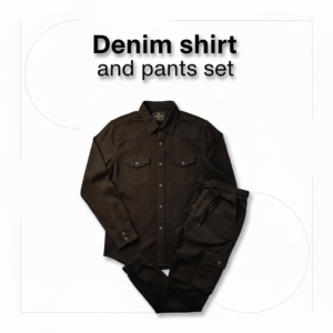 ডেনিম  শার্ট এবং প্যান্ট ব্ল্যাক  সেট