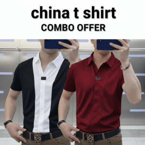 চায়না  মেরুন এন্ড ব্ল্যাক  টি-শার্ট কম্বো