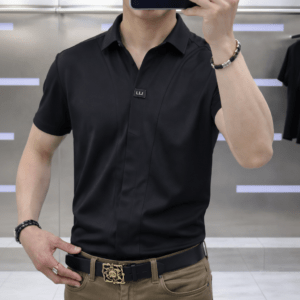 প্রিমিয়াম ইমপোর্টেড চায়না ফেব্রিক ব্ল্যাক টি-শার্ট