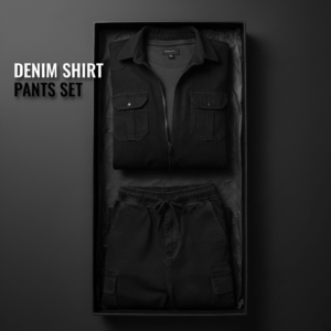 ডেনিম শার্ট এবং প্যান্ট ব্ল্যাক সেট